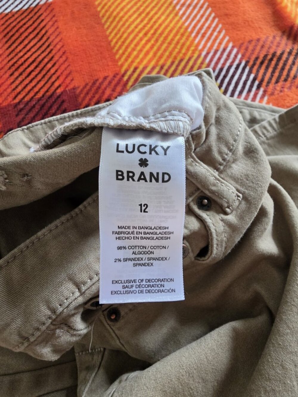 Lucky Brand Boys Beige Skinny Stretch Denim Pants Size 12 Regular Mid Rise - Picture 2 of 9